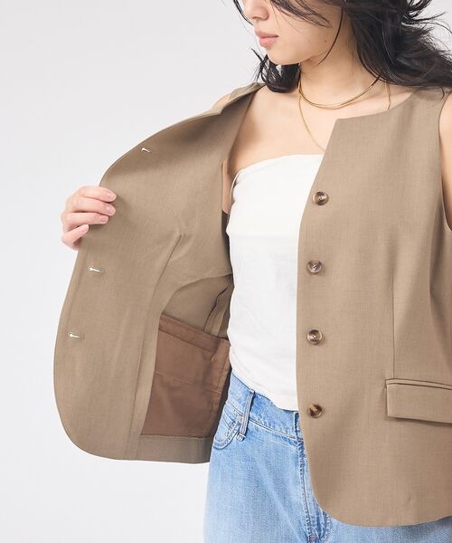 Rouge vif la cle / ルージュ・ヴィフ ラクレ ベスト | 【セットアップ対応】リネン混ジレ/ベスト【予約】 | 詳細27