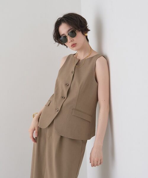 Rouge vif la cle / ルージュ・ヴィフ ラクレ ベスト | 【セットアップ対応】リネン混ジレ/ベスト【予約】 | 詳細3