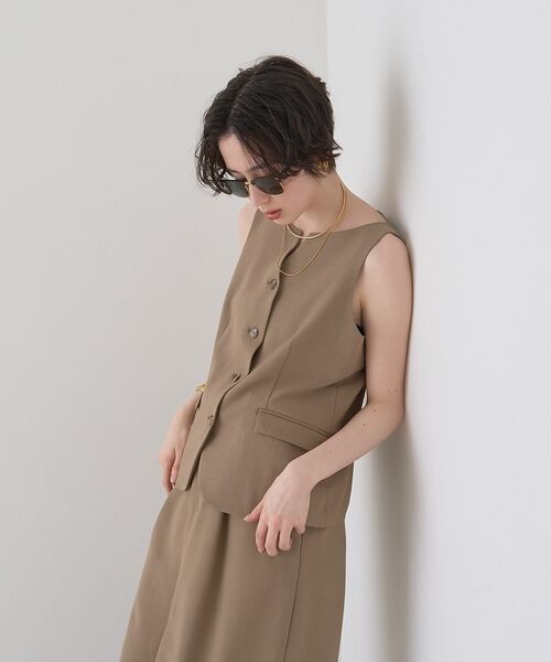 Rouge vif la cle / ルージュ・ヴィフ ラクレ ベスト | 【セットアップ対応】リネン混ジレ/ベスト【予約】 | 詳細5