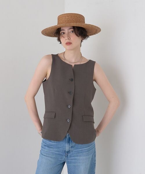 Rouge vif la cle / ルージュ・ヴィフ ラクレ ベスト | 【セットアップ対応】リネン混ジレ/ベスト【予約】 | 詳細30