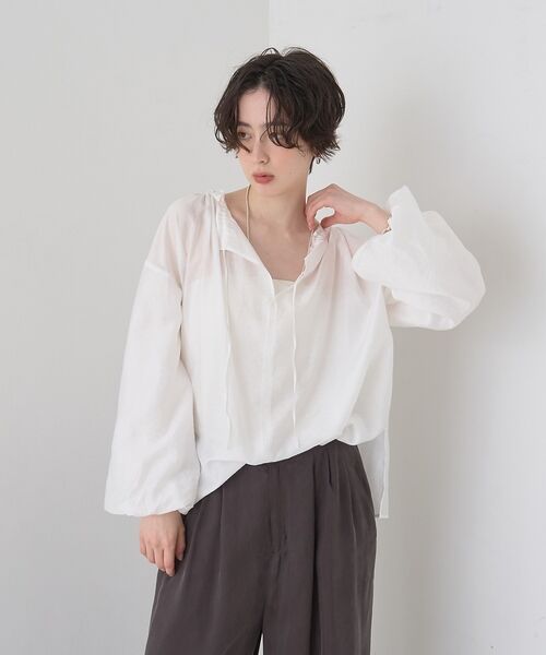 Rouge vif la cle / ルージュ・ヴィフ ラクレ シャツ・ブラウス | 【一部店舗限定】バルーンスリーブシアーブラウス【予約】 | 詳細1