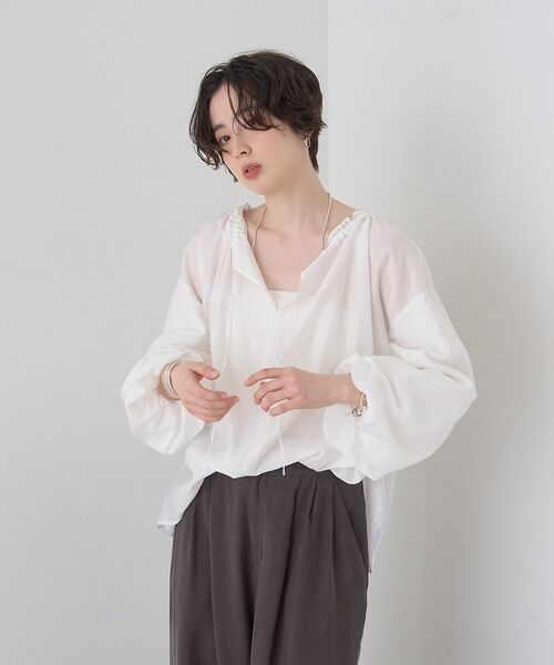 Rouge vif la cle / ルージュ・ヴィフ ラクレ シャツ・ブラウス | 【一部店舗限定】バルーンスリーブシアーブラウス【予約】 | 詳細2