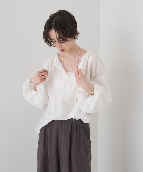 Rouge vif la cle / ルージュ・ヴィフ ラクレ シャツ・ブラウス | 【一部店舗限定】バルーンスリーブシアーブラウス【予約】 | 詳細4