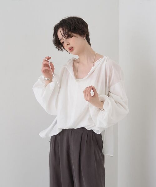 Rouge vif la cle / ルージュ・ヴィフ ラクレ シャツ・ブラウス | 【一部店舗限定】バルーンスリーブシアーブラウス【予約】 | 詳細5