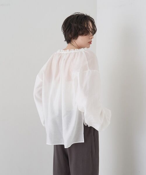 Rouge vif la cle / ルージュ・ヴィフ ラクレ シャツ・ブラウス | 【一部店舗限定】バルーンスリーブシアーブラウス【予約】 | 詳細6