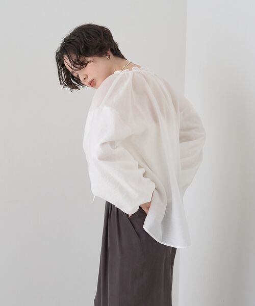 Rouge vif la cle / ルージュ・ヴィフ ラクレ シャツ・ブラウス | 【一部店舗限定】バルーンスリーブシアーブラウス【予約】 | 詳細8