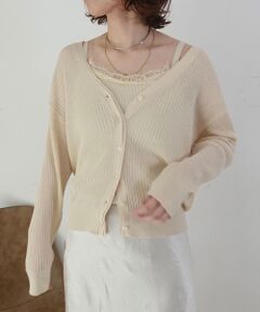 Rouge vif la cle / ルージュ・ヴィフ ラクレ カーディガン・ボレロ | 【一部店舗限定】レースキャミ付きニットアンサンブル/カーディガン【予約】