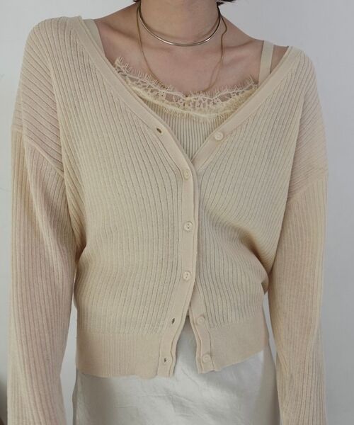 Rouge vif la cle / ルージュ・ヴィフ ラクレ カーディガン・ボレロ | 【一部店舗限定】レースキャミ付きニットアンサンブル/カーディガン【予約】 | 詳細4