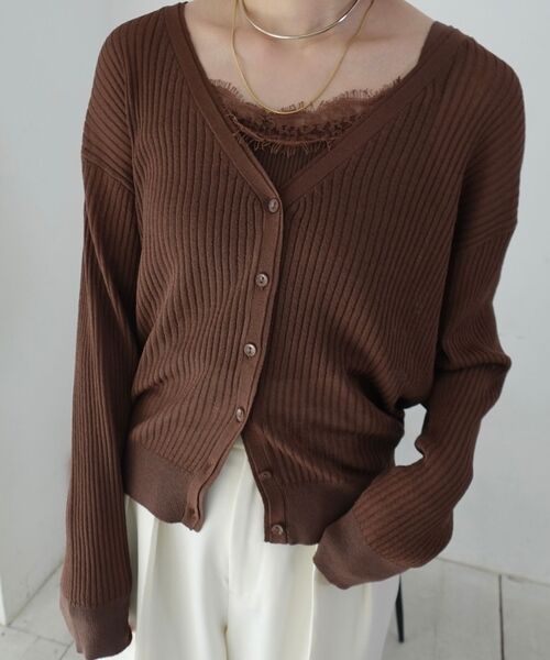 Rouge vif la cle / ルージュ・ヴィフ ラクレ カーディガン・ボレロ | 【一部店舗限定】レースキャミ付きニットアンサンブル/カーディガン【予約】 | 詳細16