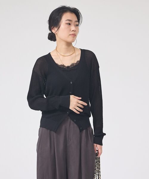 Rouge vif la cle / ルージュ・ヴィフ ラクレ カーディガン・ボレロ | 【一部店舗限定】レースキャミ付きニットアンサンブル/カーディガン【予約】 | 詳細25
