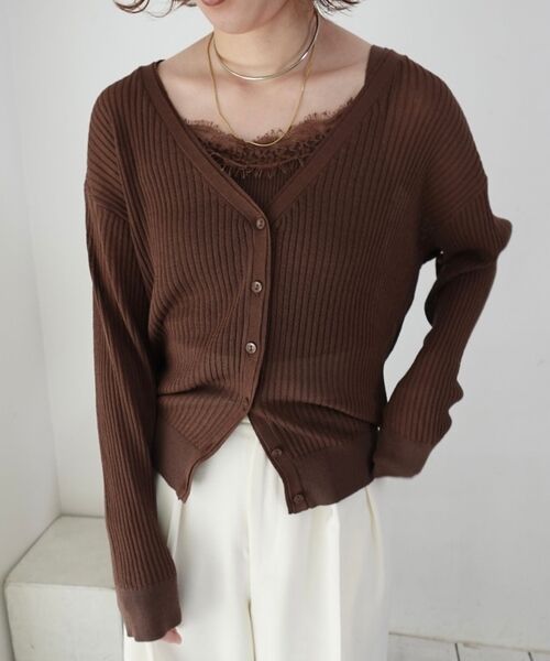 Rouge vif la cle / ルージュ・ヴィフ ラクレ カーディガン・ボレロ | 【一部店舗限定】レースキャミ付きニットアンサンブル/カーディガン【予約】 | 詳細17