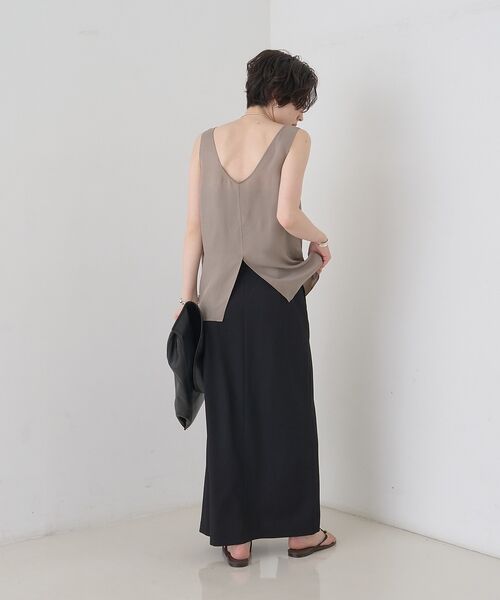 Rouge vif la cle / ルージュ・ヴィフ ラクレ シャツ・ブラウス | キュプラフィブリルUネックノースリーブブラウス/ジレ【予約】 | 詳細12