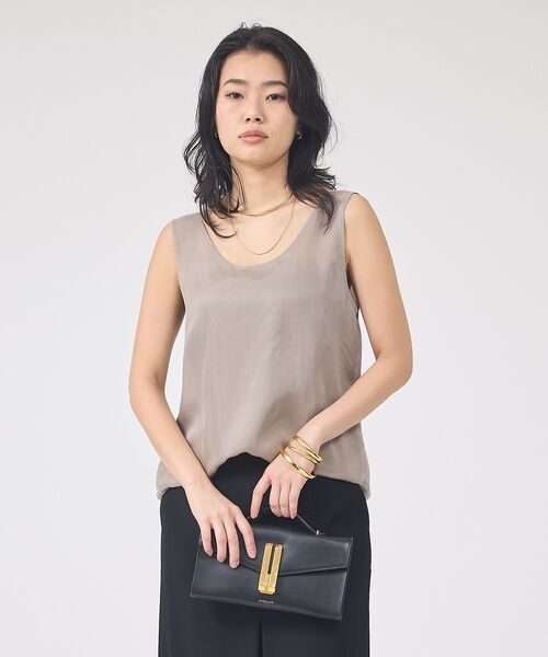 Rouge vif la cle / ルージュ・ヴィフ ラクレ シャツ・ブラウス | キュプラフィブリルUネックノースリーブブラウス/ジレ【予約】 | 詳細13