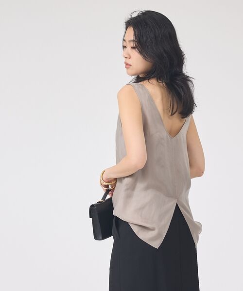 Rouge vif la cle / ルージュ・ヴィフ ラクレ シャツ・ブラウス | キュプラフィブリルUネックノースリーブブラウス/ジレ【予約】 | 詳細14