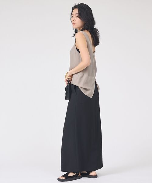 Rouge vif la cle / ルージュ・ヴィフ ラクレ シャツ・ブラウス | キュプラフィブリルUネックノースリーブブラウス/ジレ【予約】 | 詳細16