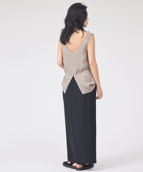 Rouge vif la cle / ルージュ・ヴィフ ラクレ シャツ・ブラウス | キュプラフィブリルUネックノースリーブブラウス/ジレ【予約】 | 詳細17