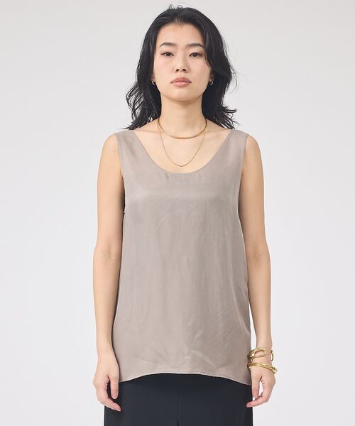 Rouge vif la cle / ルージュ・ヴィフ ラクレ シャツ・ブラウス | キュプラフィブリルUネックノースリーブブラウス/ジレ【予約】 | 詳細18