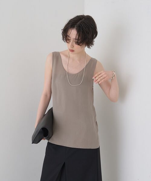 Rouge vif la cle / ルージュ・ヴィフ ラクレ シャツ・ブラウス | キュプラフィブリルUネックノースリーブブラウス/ジレ【予約】 | 詳細2