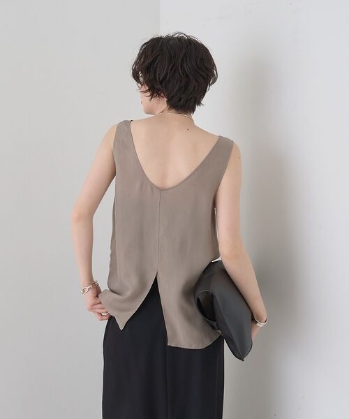 Rouge vif la cle / ルージュ・ヴィフ ラクレ シャツ・ブラウス | キュプラフィブリルUネックノースリーブブラウス/ジレ【予約】 | 詳細6