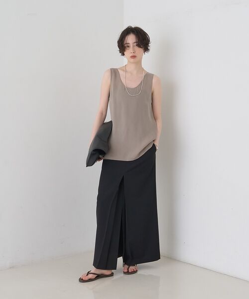 Rouge vif la cle / ルージュ・ヴィフ ラクレ シャツ・ブラウス | キュプラフィブリルUネックノースリーブブラウス/ジレ【予約】 | 詳細7