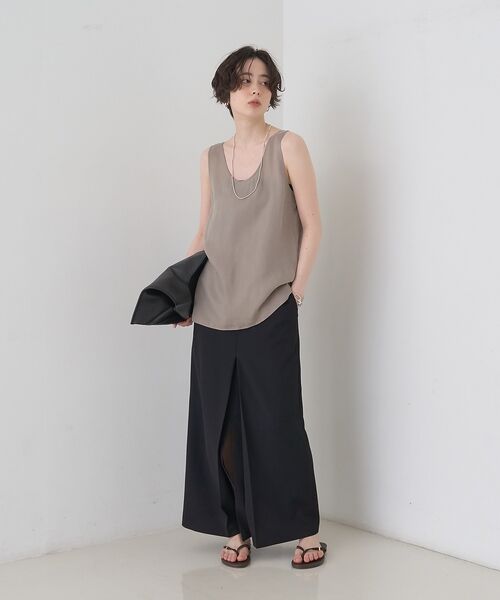 Rouge vif la cle / ルージュ・ヴィフ ラクレ シャツ・ブラウス | キュプラフィブリルUネックノースリーブブラウス/ジレ【予約】 | 詳細8