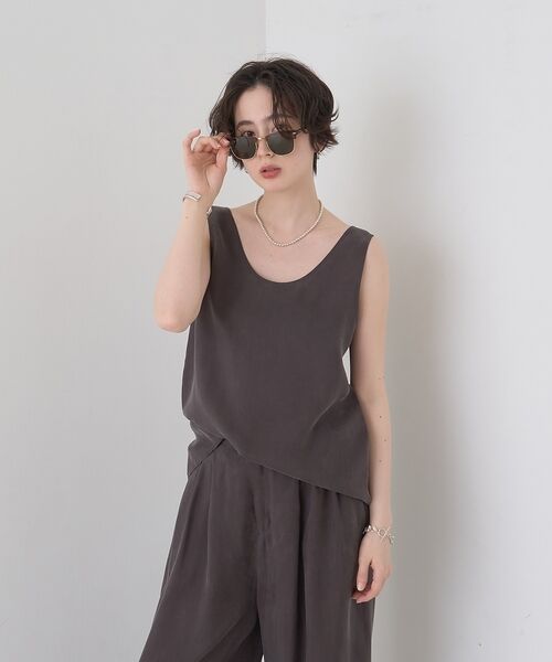 Rouge vif la cle / ルージュ・ヴィフ ラクレ シャツ・ブラウス | キュプラフィブリルUネックノースリーブブラウス/ジレ【予約】 | 詳細25