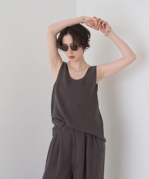 Rouge vif la cle / ルージュ・ヴィフ ラクレ シャツ・ブラウス | キュプラフィブリルUネックノースリーブブラウス/ジレ【予約】 | 詳細26