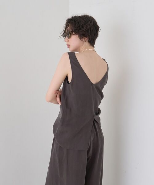 Rouge vif la cle / ルージュ・ヴィフ ラクレ シャツ・ブラウス | キュプラフィブリルUネックノースリーブブラウス/ジレ【予約】 | 詳細30