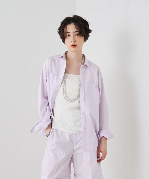 Rouge vif la cle / ルージュ・ヴィフ ラクレ シャツ・ブラウス | 【セットアップ対応】コットン胸ポケット付きシャツ【予約】 | 詳細1