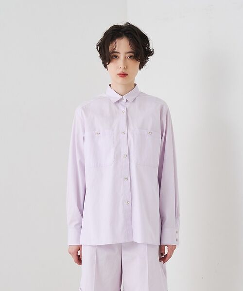 Rouge vif la cle / ルージュ・ヴィフ ラクレ シャツ・ブラウス | 【セットアップ対応】コットン胸ポケット付きシャツ【予約】 | 詳細10