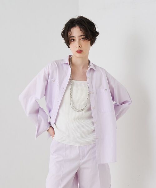 Rouge vif la cle / ルージュ・ヴィフ ラクレ シャツ・ブラウス | 【セットアップ対応】コットン胸ポケット付きシャツ【予約】 | 詳細2