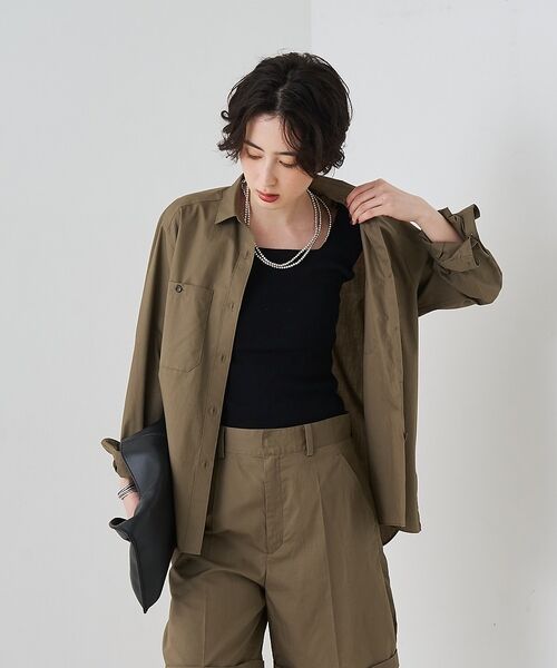 Rouge vif la cle / ルージュ・ヴィフ ラクレ シャツ・ブラウス | 【セットアップ対応】コットン胸ポケット付きシャツ【予約】 | 詳細18