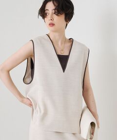 Rouge vif la cle / ルージュ・ヴィフ ラクレ ベスト | 【セットアップ対応】麻調ダブルクロスベスト/ジレ【予約】