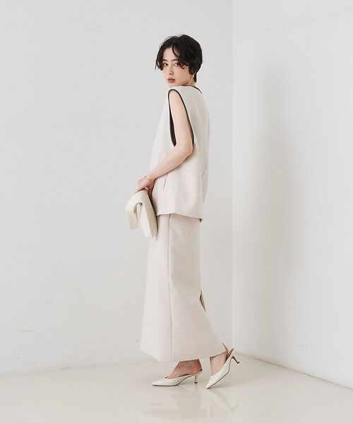 Rouge vif la cle / ルージュ・ヴィフ ラクレ ベスト | 【セットアップ対応】麻調ダブルクロスベスト/ジレ【予約】 | 詳細9