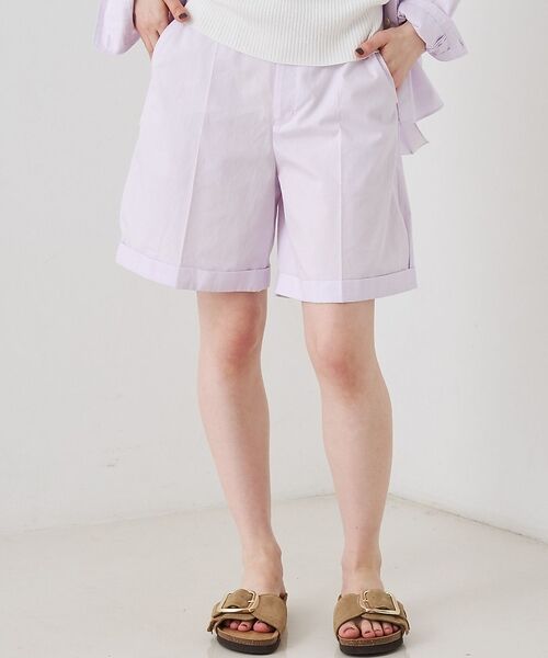 Rouge vif la cle / ルージュ・ヴィフ ラクレ ショート・ハーフ・半端丈パンツ | 【セットアップ対応】コットンショートパンツ/ハーフパンツ【予約】（ラベンダー）
