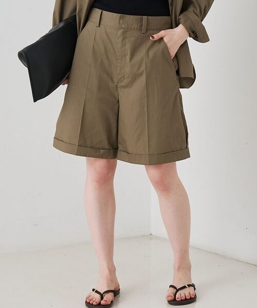Rouge vif la cle / ルージュ・ヴィフ ラクレ ショート・ハーフ・半端丈パンツ | 【セットアップ対応】コットンショートパンツ/ハーフパンツ【予約】（ブラウン）