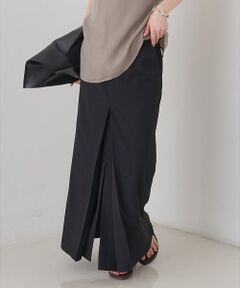 Rouge vif la cle / ルージュ・ヴィフ ラクレ ロング・マキシ丈スカート | 【防しわ】【梳毛調ストレッチ素材】ダブルタックフロントスリットタイトスカート【予