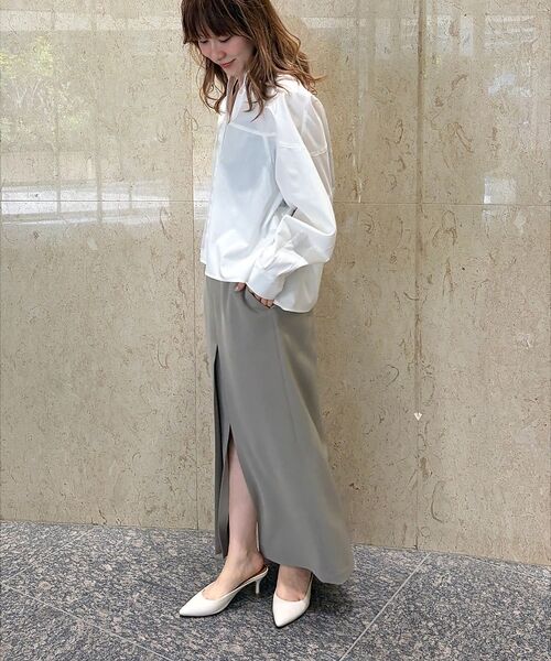 Rouge vif la cle / ルージュ・ヴィフ ラクレ ロング・マキシ丈スカート | 【防しわ】【梳毛調ストレッチ素材】ダブルタックフロントスリットタイトスカート【予 | 詳細11