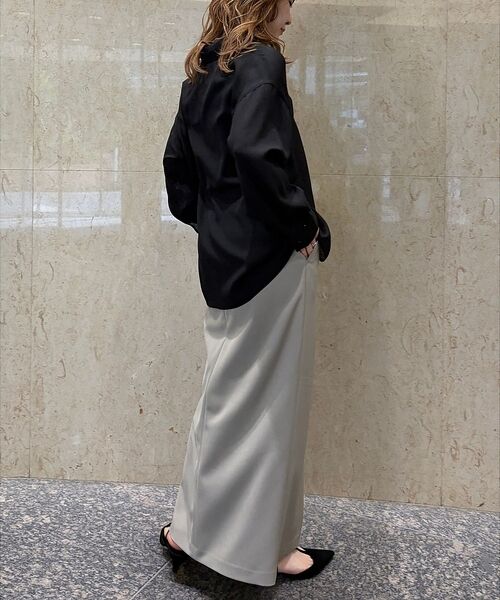 Rouge vif la cle / ルージュ・ヴィフ ラクレ ロング・マキシ丈スカート | 【防しわ】【梳毛調ストレッチ素材】ダブルタックフロントスリットタイトスカート【予 | 詳細16