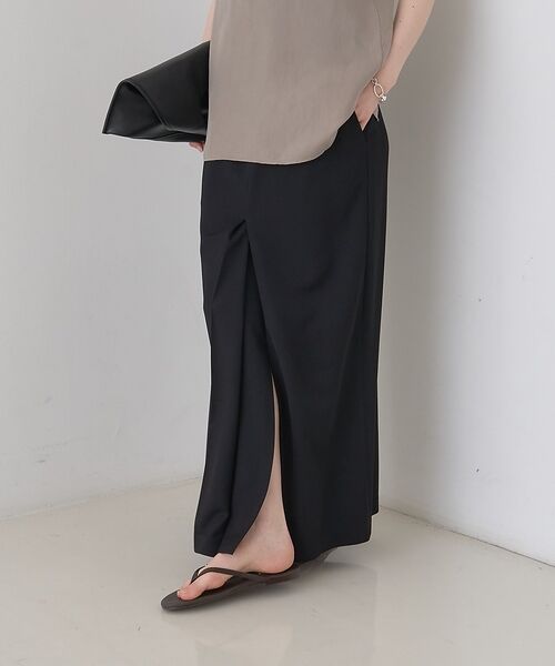 Rouge vif la cle / ルージュ・ヴィフ ラクレ ロング・マキシ丈スカート | 【防しわ】【梳毛調ストレッチ素材】ダブルタックフロントスリットタイトスカート【予 | 詳細20