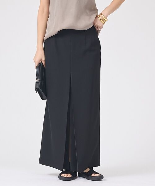 Rouge vif la cle / ルージュ・ヴィフ ラクレ ロング・マキシ丈スカート | 【防しわ】【梳毛調ストレッチ素材】ダブルタックフロントスリットタイトスカート【予 | 詳細25