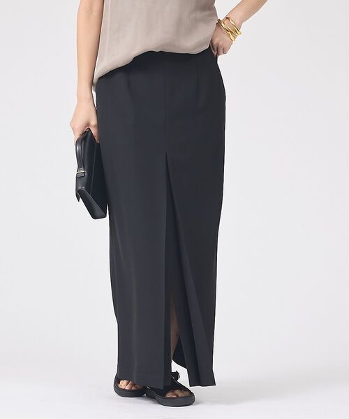 Rouge vif la cle / ルージュ・ヴィフ ラクレ ロング・マキシ丈スカート | 【防しわ】【梳毛調ストレッチ素材】ダブルタックフロントスリットタイトスカート【予 | 詳細26