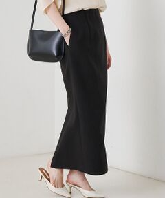 Rouge vif la cle / ルージュ・ヴィフ ラクレ ロング・マキシ丈スカート | 【セットアップ対応】麻調ダブルクロススカート/ウエストゴム【予約】