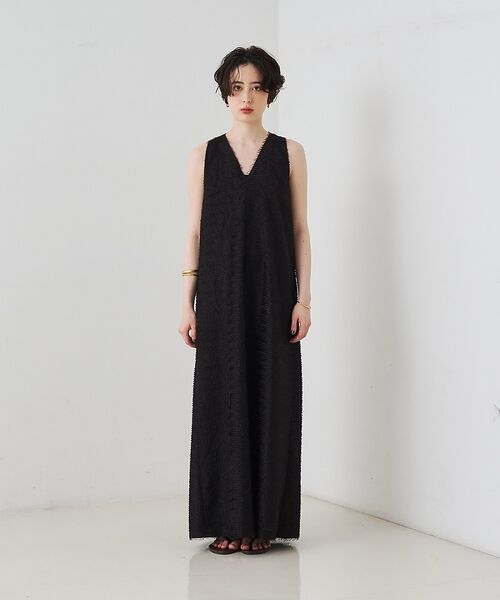 Rouge vif la cle / ルージュ・ヴィフ ラクレ ワンピース | カットジャガードシアーノスリーブワンピース【予約】 | 詳細13