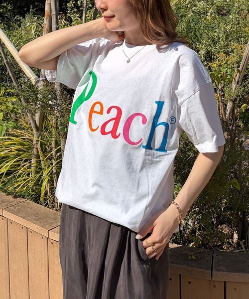Rouge vif la cle / ルージュ・ヴィフ ラクレ Tシャツ | 【byeA./バイエー】Peach TEE/ロゴTシャツ | 詳細1