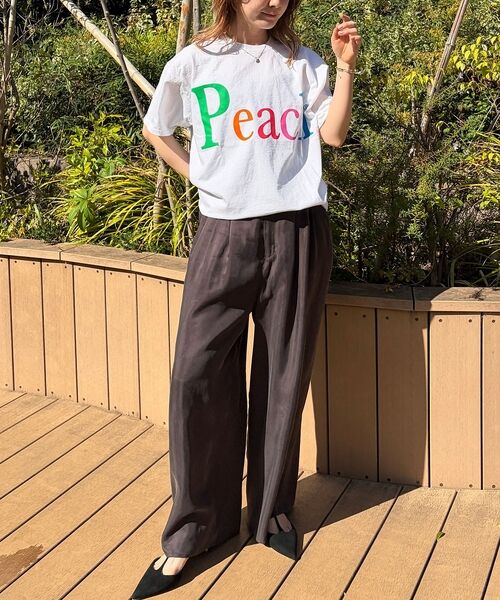 Rouge vif la cle / ルージュ・ヴィフ ラクレ Tシャツ | 【byeA./バイエー】Peach TEE/ロゴTシャツ | 詳細10