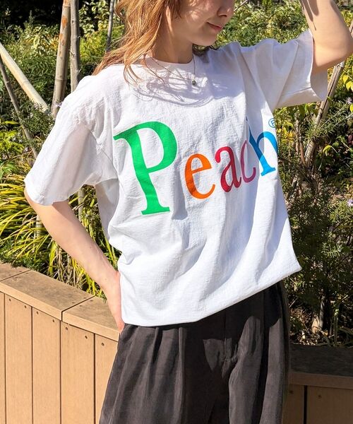 Rouge vif la cle / ルージュ・ヴィフ ラクレ Tシャツ | 【byeA./バイエー】Peach TEE/ロゴTシャツ | 詳細2