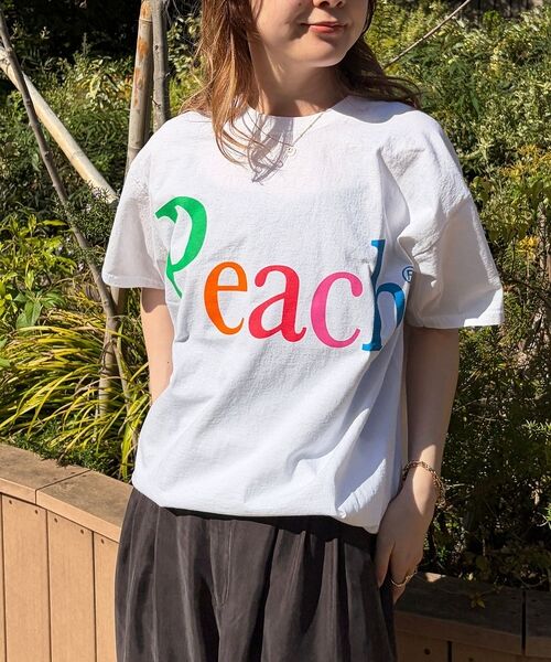 Rouge vif la cle / ルージュ・ヴィフ ラクレ Tシャツ | 【byeA./バイエー】Peach TEE/ロゴTシャツ | 詳細3