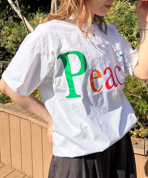 Rouge vif la cle / ルージュ・ヴィフ ラクレ Tシャツ | 【byeA./バイエー】Peach TEE/ロゴTシャツ | 詳細5