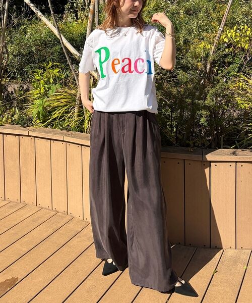 Rouge vif la cle / ルージュ・ヴィフ ラクレ Tシャツ | 【byeA./バイエー】Peach TEE/ロゴTシャツ | 詳細6